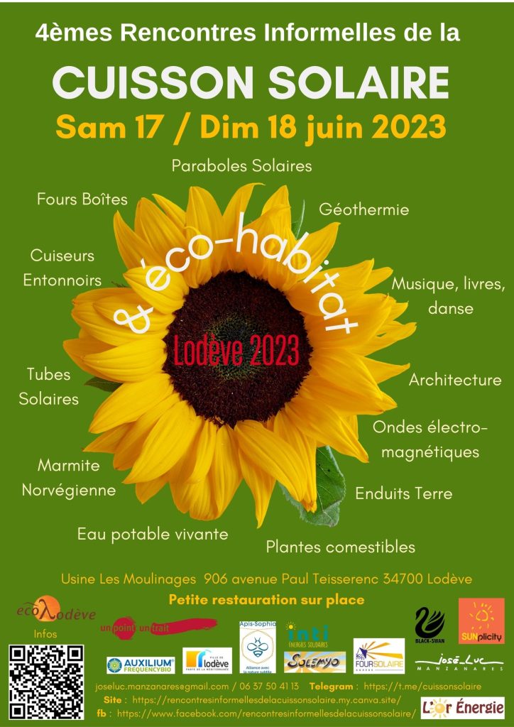 4èmes rencontres informelles de la cuisson solaire & éco-habitat – 17 et 18 juin 2023